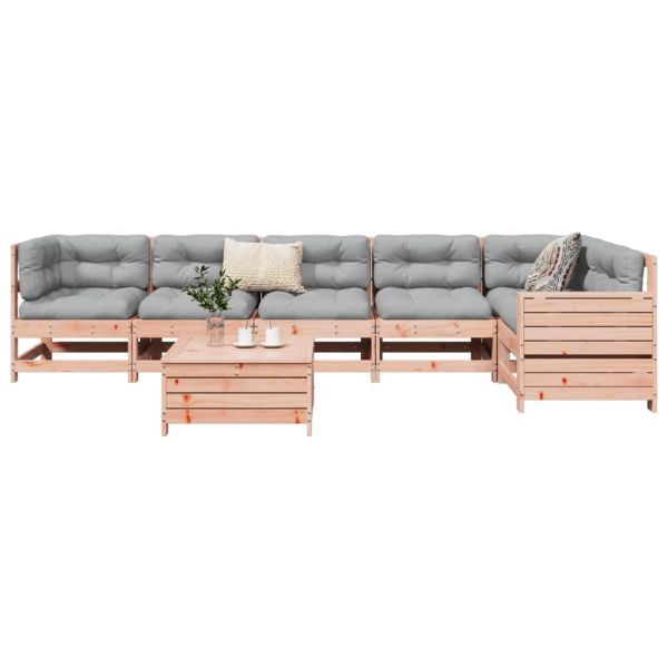 Градински комплект диван от 7 части, дугласка ела масив