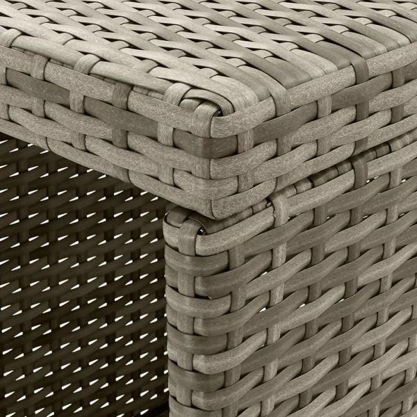 Градински бар комплект с възглавници 3 части сив полиратан