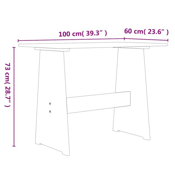 Трапезна маса с пейка REINE, меденокафяво и сиво, бор масив