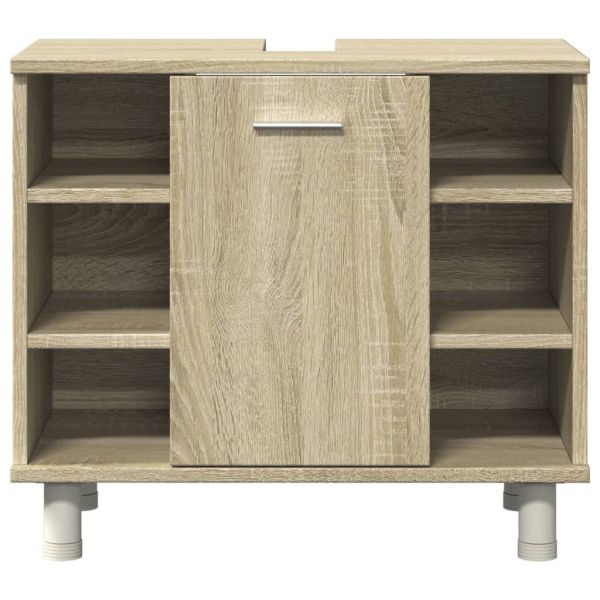 Комплект шкафове за баня от 4 части дъб сонома инженерно дърво