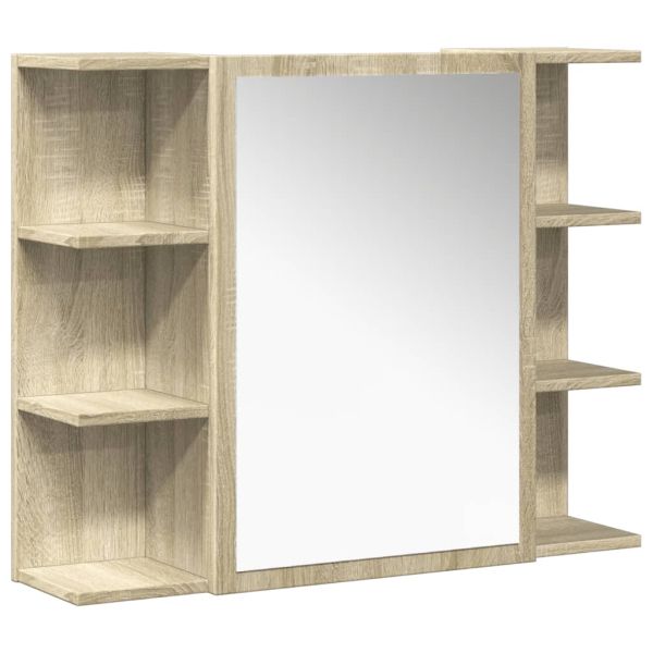 Комплект шкафове за баня от 4 части дъб сонома инженерно дърво