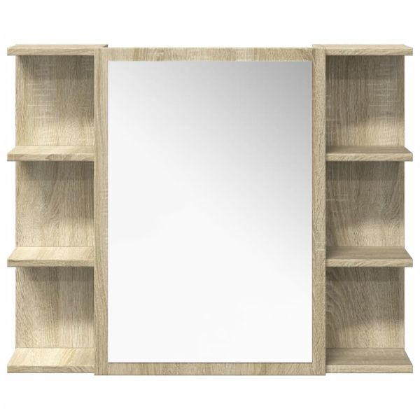 Комплект шкафове за баня от 4 части дъб сонома инженерно дърво