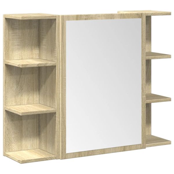 Комплект шкафове за баня от 3 части дъб сонома инженерно дърво