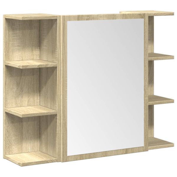 Комплект шкафове за баня от 3 части дъб сонома инженерно дърво