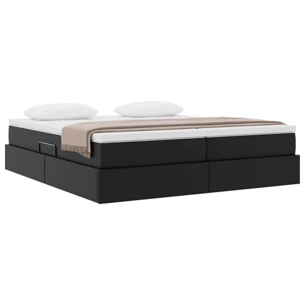 Легло с място за съхранение и матрак Черно 180 x 200 cm