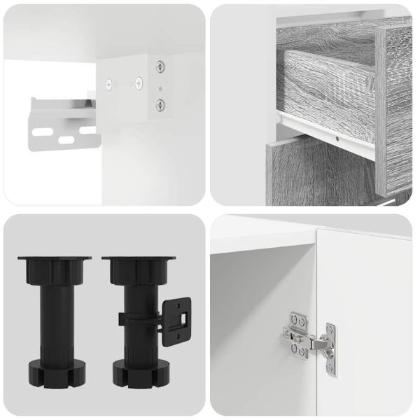 Комплект кухненски шкафове с чекмедже Lyon 4 pcs Сив сонома