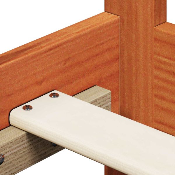 Комплект легло за деня 3 pcs Восъчен Кафяв Масивна боровина