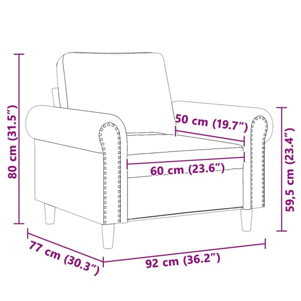 Кресло, синьо, 60 см, кадифе