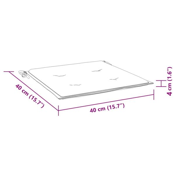 Възглавници за столове 2 бр многоцветни 40x40x4 см плат