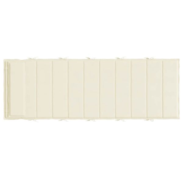 Шалте за шезлонг, кремаво, 180x60x4 см, Оксфорд плат