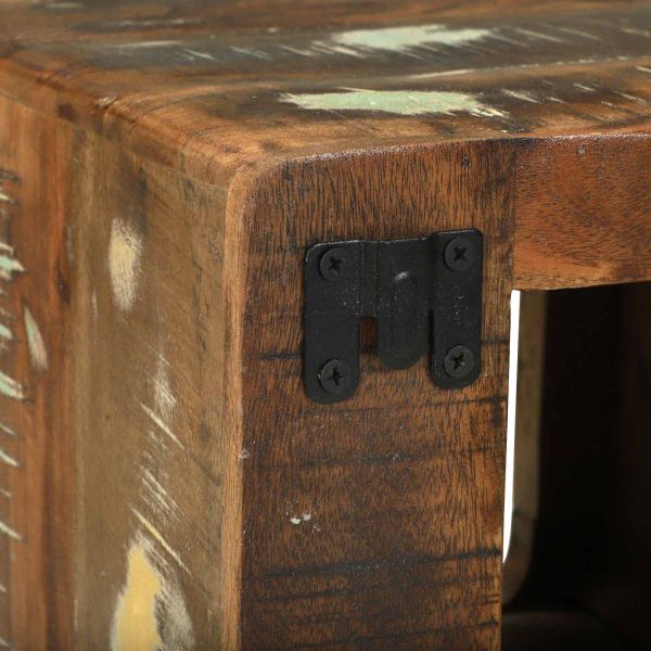 ТВ Единици с рафт 2 pcs Многоцветен Солидно възстановено дърво