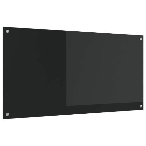 Кухненски гръб Черно 120 x 60 cm закалено стъкло