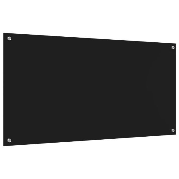 Кухненски гръб Черно 120 x 60 cm закалено стъкло