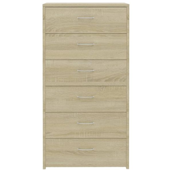 Бюфет с 6 чекмеджета, дъб сонома, 50x34x96 см, ПДЧ