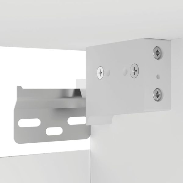 ТВ шкафове за стенен монтаж, 2 бр, бели, 30,5x30x30 см