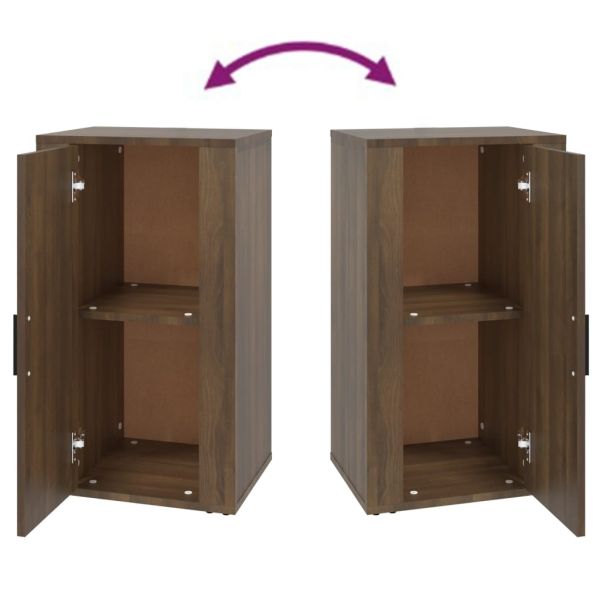 Сайдборд, кафяв дъб, 40x33x70 см, инженерно дърво