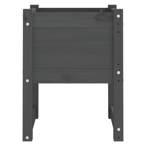 Плантер, сив, 40x40x52,5 см, борово дърво масив