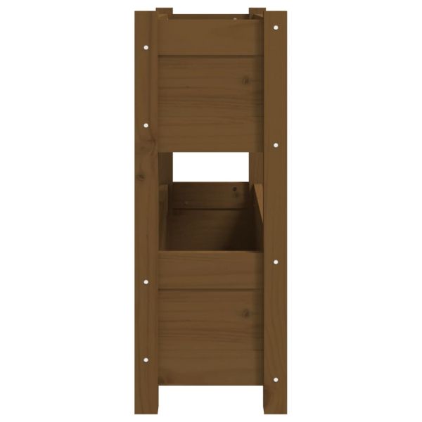 Плантер, меденокафяв, 77x25x66 см, борово дърво масив