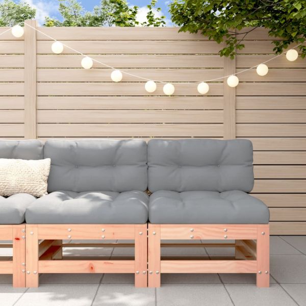 Средни дивани с възглавници, 2 бр, дугласко дърво масив