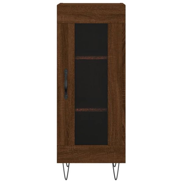 Сайдборд, кафяв дъб, 34,5x34x90 см, инженерно дърво