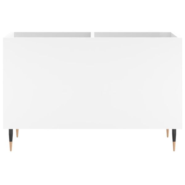 Шкаф за грамофонни плочи бял 74,5x38x48 см инженерно дърво