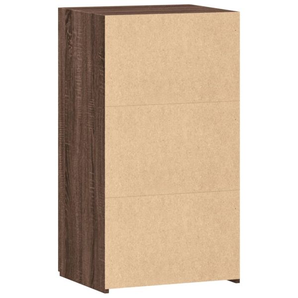 Сайдборд, кафяв дъб, 50x42,5x93 см, инженерно дърво