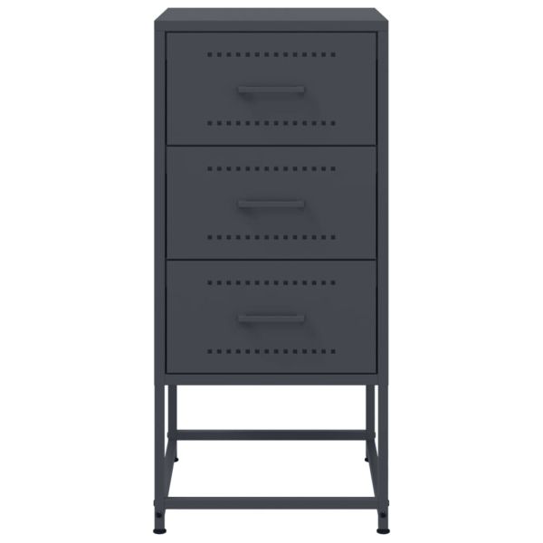 Нощни шкафчета 2 бр антрацит 36x39x78 см стомана