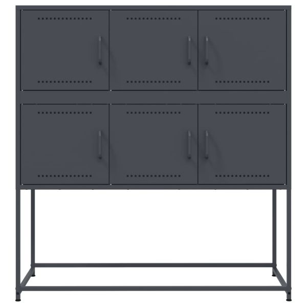 Бюфет, антрацит, 100,5x39x107 см, стомана