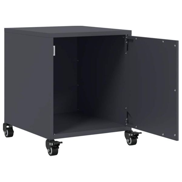 Нощни шкафчета, 2 бр, антрацит, 36x39x43,5 см, стомана