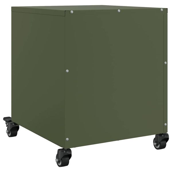 Нощни шкафчета 2 бр маслиненозелени 36x39x43,5 см стомана
