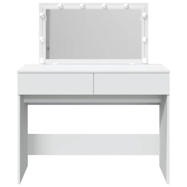 Тоалетка с LED, бяла, 100x40x120 см