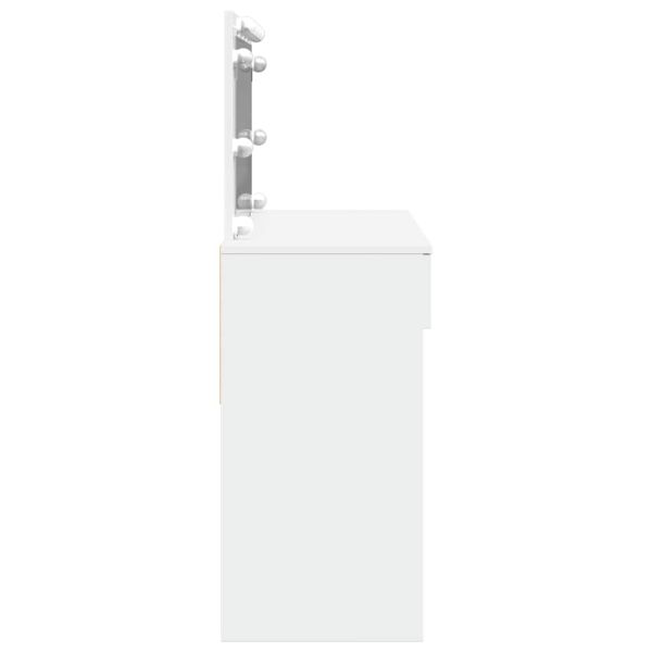 Тоалетка с LED, бяла, 100x40x120 см