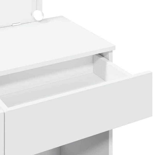 Тоалетка с LED, бяла, 100x40x120 см