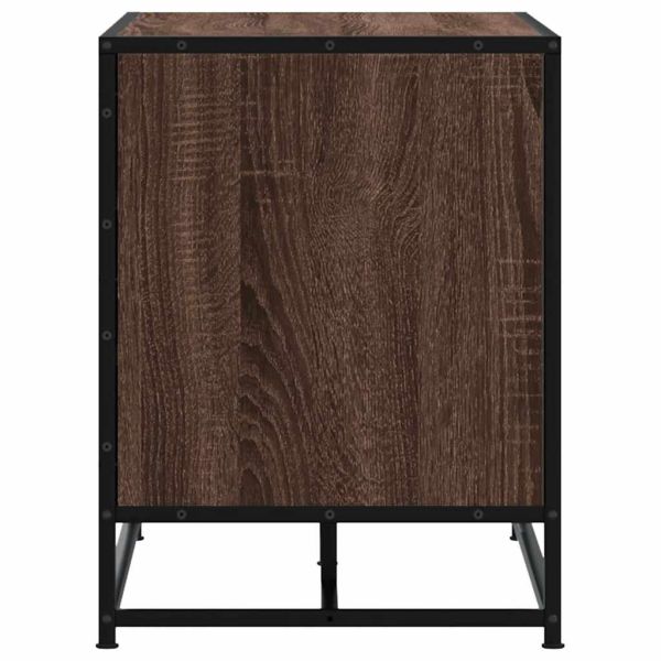 Пейка за обувки Кафяв дъб Изработена дървесина и метал