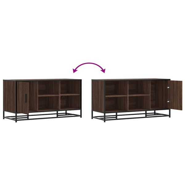 Пейка за обувки Кафяв дъб Изработена дървесина и метал