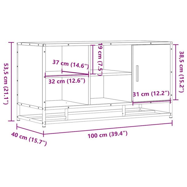Пейка за обувки Кафяв дъб Изработена дървесина и метал