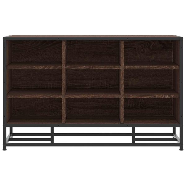 Пейка за обувки Кафяв дъб Изработена дървесина и метал