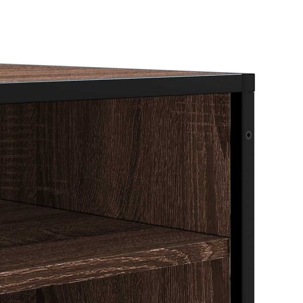 Пейка за обувки Кафяв дъб Изработена дървесина и метал