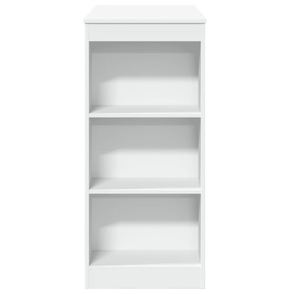 Бар маса с рафтове, бяла, 95x47x103,5 см, инженерно дърво