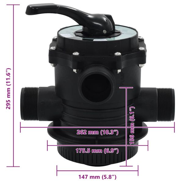 Многопътен вентил за пясъчен филтър ABS 1,5" 6-пътен