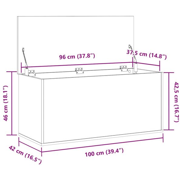 Кутия за съхранение със съхранение Старо дърво 100 x 42 x 46 cm