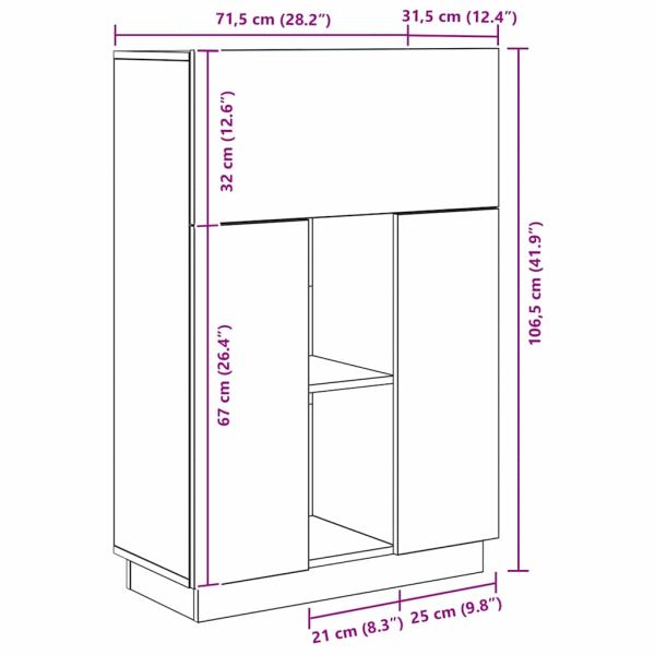 Бюро с рафт Старо дърво 71.5 x 31.5 x 106.5 см Инженерно дърво