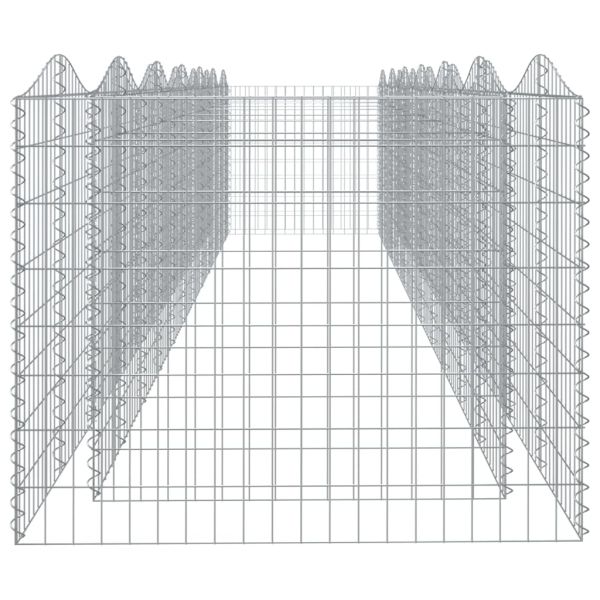 Извит габион повдигната леха 600x100x100 см поцинковано желязо