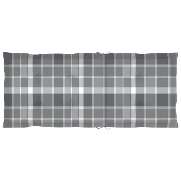 Люлеещ се стол с възглавници, сив, акациево дърво масив