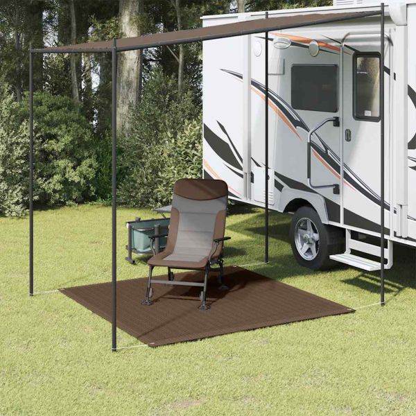 Килим за палатка, 200x200 см, кафяв