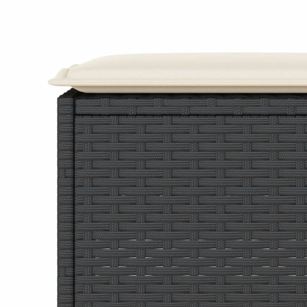 Градински бар комплект с възглавници 9 части черен полиратан