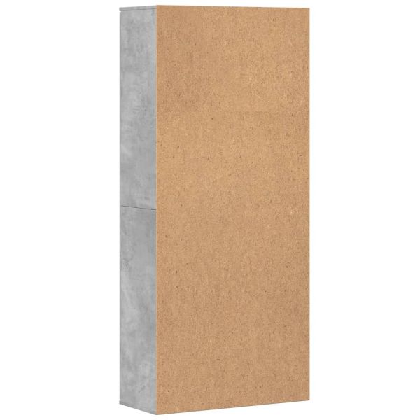 Висок шкаф, бетонно сив, 80x35x180 см, инженерно дърво