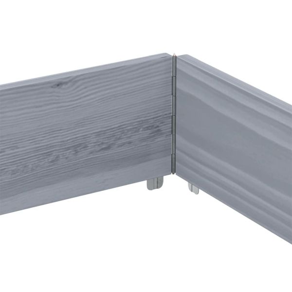 Градинска кашпа, сив, 150x100 см, борова дървесина масив