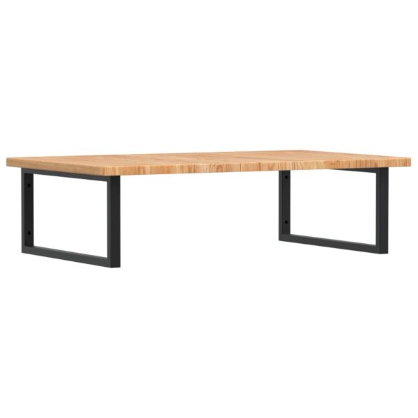 Стенен рафт за мивка, стомана и масивно дърво дъб