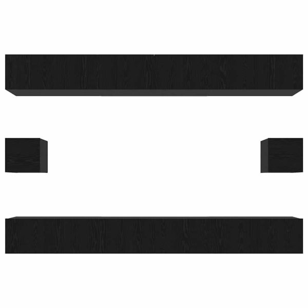 Комплект ТВ шкаф 8 pcs Черния дъб Инженерно дърво